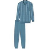 SCHIESSER - Comfort Nightwear - Pyjamaset - Blauw-Grijs - Heren Pyjama Lang