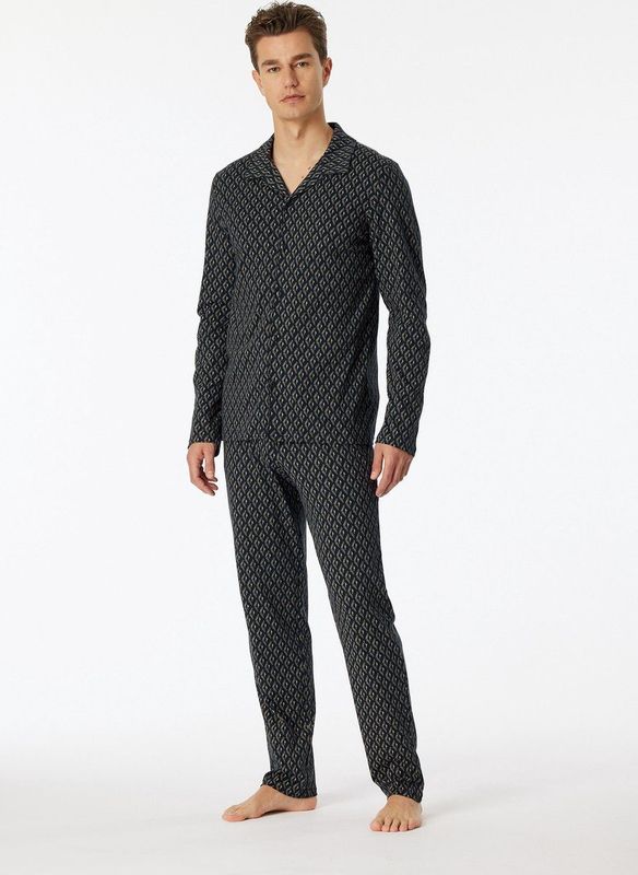 Schiesser - Fine Interlock - Pyjama - Nachtblauw - Katoen 100%