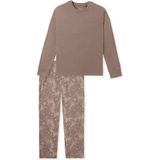 SCHIESSER - Long Life Soft - Heren Pyjama - Taupe - Gestreept