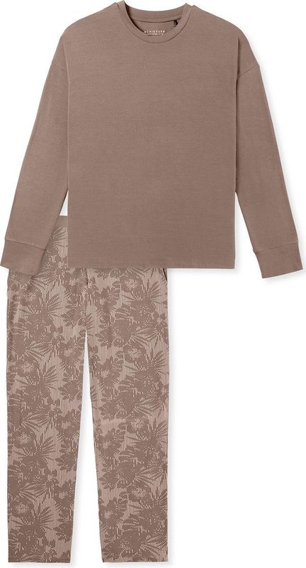 SCHIESSER - Long Life Soft - Heren Pyjama - Taupe - Gestreept