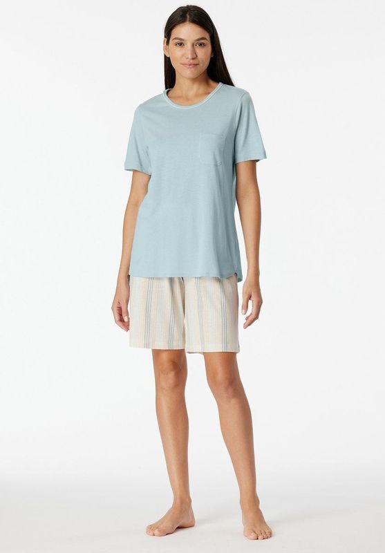 SCHIESSER - Comfort Nightwear - Shortama - Bluebird - Katoen met Modal