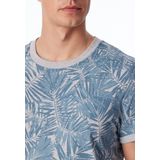 SCHIESSER Mix+Relax T-shirt - heren shirt korte mouw organic cotton leaves grijs-melange