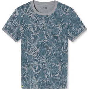 SCHIESSER Mix+Relax T-shirt - heren shirt korte mouw organic cotton leaves grijs-melange