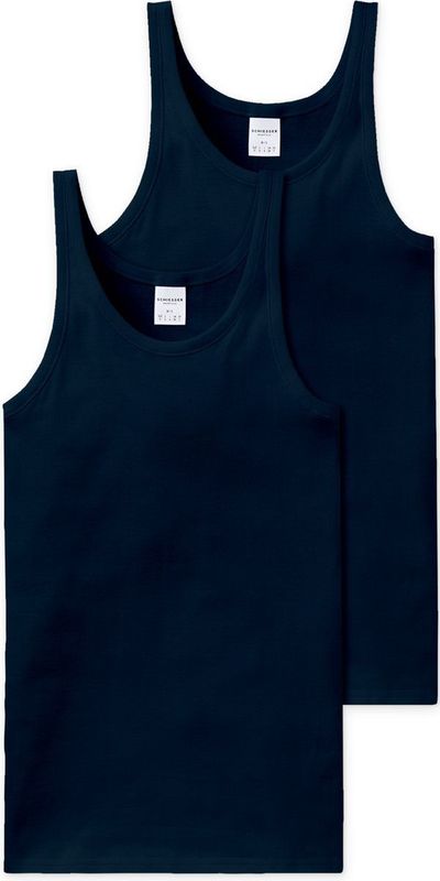 Schiesser - Essentials - Onderhemd - Wit - 2-Pack - Fijnrib Kwaliteit
