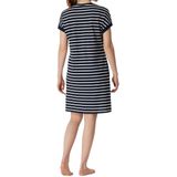 SCHIESSER Casual Essentials T-shirt, dames slaapshirt korte mouw strepen blauw-grijs