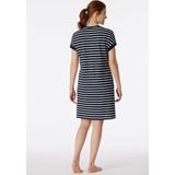 SCHIESSER Casual Essentials T-shirt, dames slaapshirt korte mouw strepen blauw-grijs