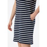 SCHIESSER Casual Essentials T-shirt, dames slaapshirt korte mouw strepen blauw-grijs