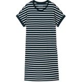 SCHIESSER Casual Essentials T-shirt, dames slaapshirt korte mouw strepen blauw-grijs