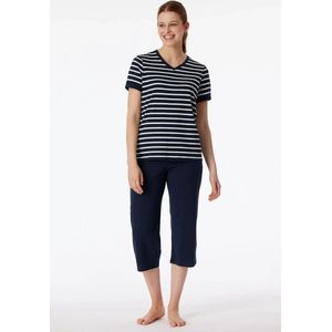 Schiesser - Casual Essentials - Dames Pyjamaset - Nachtblauw - 3/4 Lengte