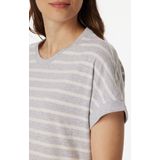 Schiesser - Casual Essentials - Nachtjapon - Silver Grey Melange - 100% Katoen