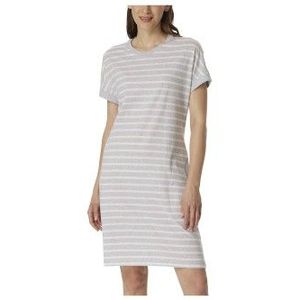 Schiesser - Casual Essentials - Nachtjapon - Silver Grey Melange - 100% Katoen