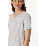 Schiesser - 181254 - Pyjama - Silver Grey Melange - 100% Katoen, 3/4 Lengte, Elastische Tailleband