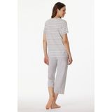Schiesser - 181254 - Pyjama - Silver Grey Melange - 100% Katoen, 3/4 Lengte, Elastische Tailleband