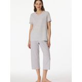 Schiesser - 181254 - Pyjama - Silver Grey Melange - 100% Katoen, 3/4 Lengte, Elastische Tailleband