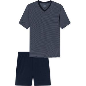 SCHIESSER - Long Life Soft - Pyjama - Nachtblauw - Modal, V-hals, Zacht Geweven Elastische Tailleband