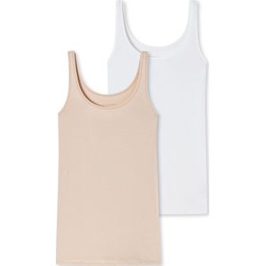 SCHIESSER 95/5 Organic singlet (1-pack), dames top set van 2 van organic cotton zwart/nude