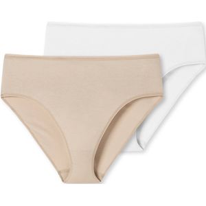 SCHIESSER 95/5 slip (2-pack), dames slipje biologisch katoen wit/zand