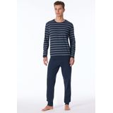 Schiesser - UNCOVER - Lange Pyjama - Nachtblauw - Heren Pyjamaset