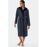 Schiesser - 181535 Feather Terry - Badjas - Navy - Lichtgewicht Damesbadjas
