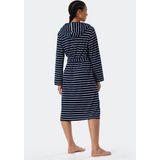Schiesser - 181535 Feather Terry - Badjas - Navy - Lichtgewicht Damesbadjas