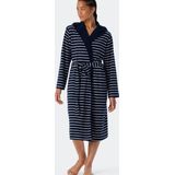 Schiesser - 181535 Feather Terry - Badjas - Navy - Lichtgewicht Damesbadjas