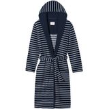 Schiesser - 181535 Feather Terry - Badjas - Navy - Lichtgewicht Damesbadjas