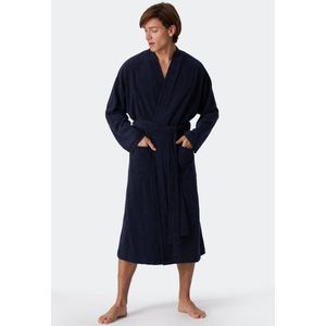 Schiesser - 181536 Feather Terry - Badjas - Donkerblauw - 80% Katoen, 20% Polyester