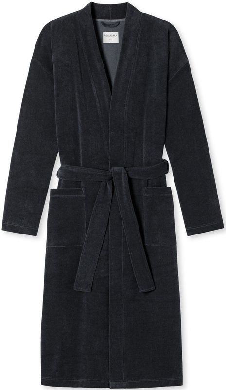 Schiesser - 181536 Feather Terry - Badjas - Antraciet - Katoen/Polyester