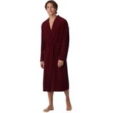 Schiesser - 181536 Feather Terry - Badjas - Burgundy - 80% Katoen