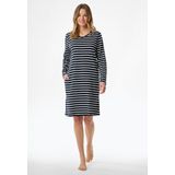 Schiesser - 181745 Casual Essentials - Nachtjapon - Nachtblauw - 100% Katoen