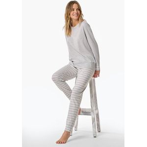 Schiesser - 181746 Casual Essentials - Damespyjama - Zilvergrijs Gemêleerd