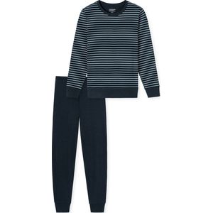SCHIESSER - Essential Stripes - Pyjama - Donkerblauw - Katoen