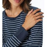 UNCOVER by SCHIESSER - Lange Pyjama - Donkerblauw - Katoen - Gestreepte Bovenkant