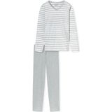 Schiesser - 181756 Casual Essentials - Damespyjama - Zilvergrijs Gemêleerd
