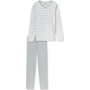 Schiesser - 181756 Casual Essentials - Damespyjama - Zilvergrijs Gemêleerd