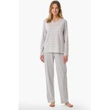 Schiesser - 181756 Casual Essentials - Damespyjama - Zilvergrijs Gemêleerd