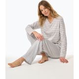 Schiesser - 181756 Casual Essentials - Damespyjama - Zilvergrijs Gemêleerd