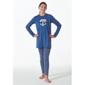 Schiesser - Pyjama - Blauw - 2-delig - Single-jersey
