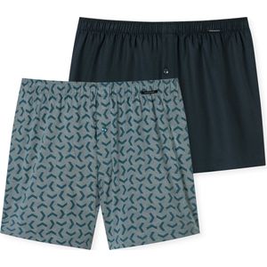 Schiesser - Boxershort - Blauw - 2-Pack - Print