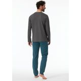 Schiesser - Pyjama - Antraciet Blauw - Katoen
