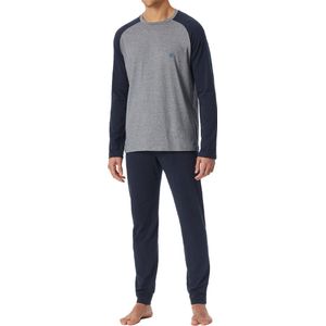 Schiesser - Lange Pyjama - Nachtblauw - 95/5 Nachtkleding - Pyjamaset voor Heren