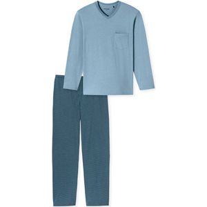 Schiesser - Comfort Essentials - Pyjama - Blauwgrijs - Katoen