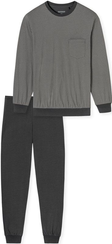 Schiesser - Comfort Essentials - Pyjama - Antraciet - 100% Katoen