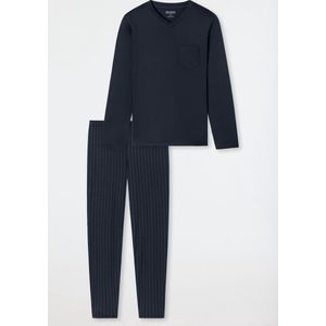 Schiesser - Fine Interlock - Pyjama - Night Blue - Katoen