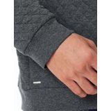 Schiesser Herenslaapshirt met lange mouwen, ronde hals, fijn geribbeld, organisch katoenmix + relaxpyjama-top, Donkergrijs-gem._182041, 48