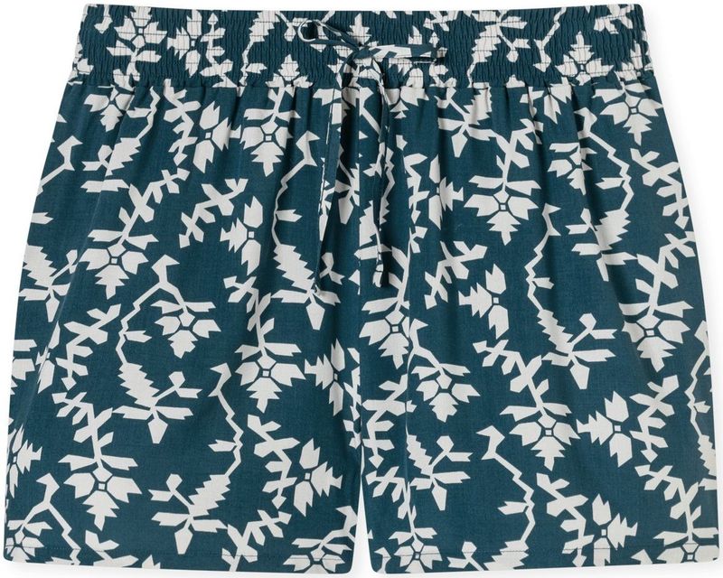 Schiesser Dames slaapbroek korte geweven broekmix + Relax pyjama broekje, Jeansblauw_181197, 34