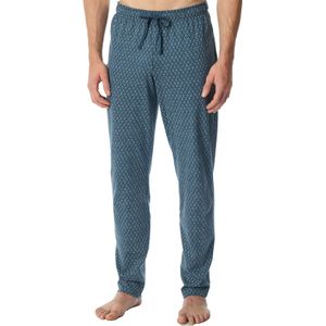 Schiesser Lange slaapbroek voor heren, organisch katoenmix + relaxpyjamabroekje, Jeansblauw 180289, 52