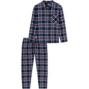 Schiesser - 182123 - Pyjama - Nightblue - Katoen, X-Mas Family, Geruit Patroon