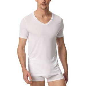 Schiesser - 181531 - T-Shirt - Wit - Premium Modal, V-hals, 55% Zijde, 35% Polyamide, 10% Elastaan