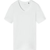 Schiesser - 181531 - T-Shirt - Wit - Premium Modal, V-hals, 55% Zijde, 35% Polyamide, 10% Elastaan